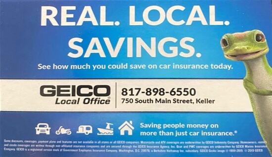 Geico Local Office in Keller, TX business card
